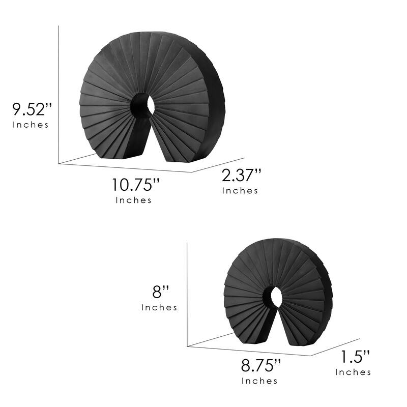 American Art Decor Cascading Curls 2-Piece Resin Table Top Decor Set in White - 9.25" x 10.75", 8" x 8.75"