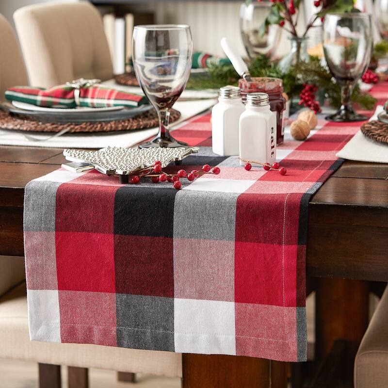 DII Tri Color Check Table Runner