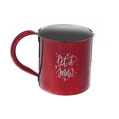 Christmas Stainless Steel Mug With Printing Let It Snow - Set of 2