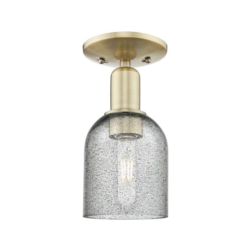 Innovations Lighting 716-1C-11-5 Caledonia Semi-Flush Caledonia 5" - Antique Brass / Charcoal