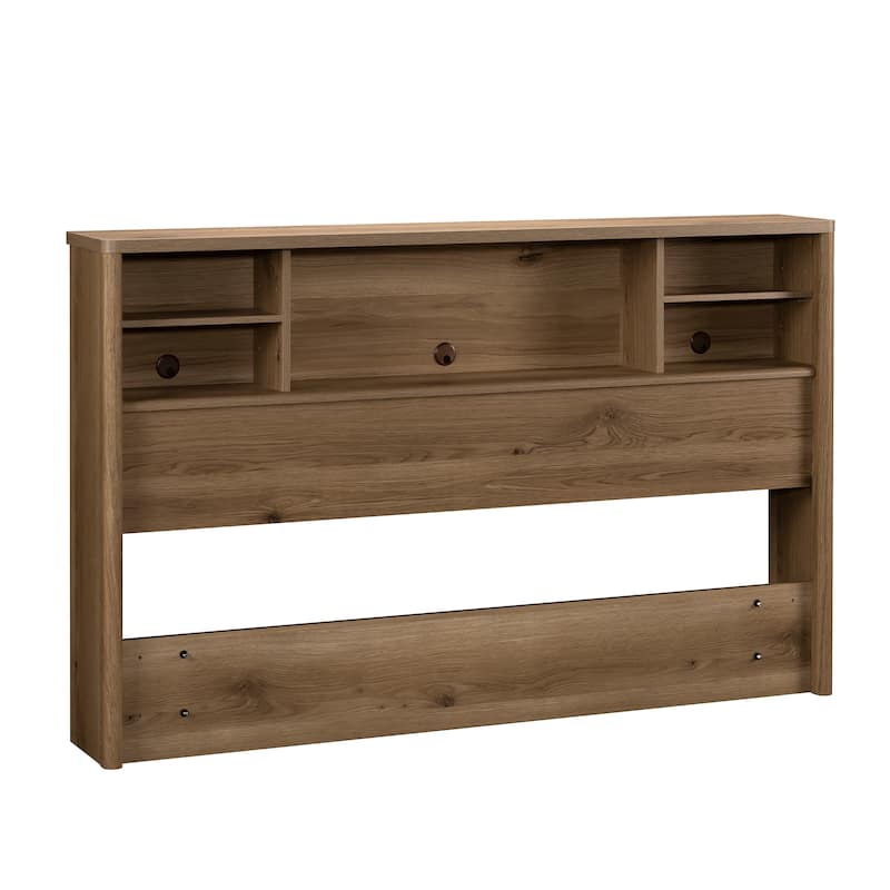Engineered Wood Vintage Full/Queen Bookcase Headboard with Spacious Storage Cubby - Brown