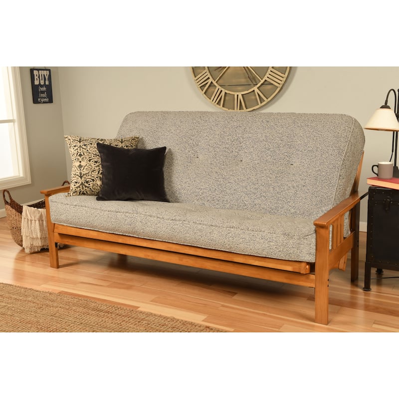 Somette Monterey Butternut Futon Set and Mattress - Canton Gray