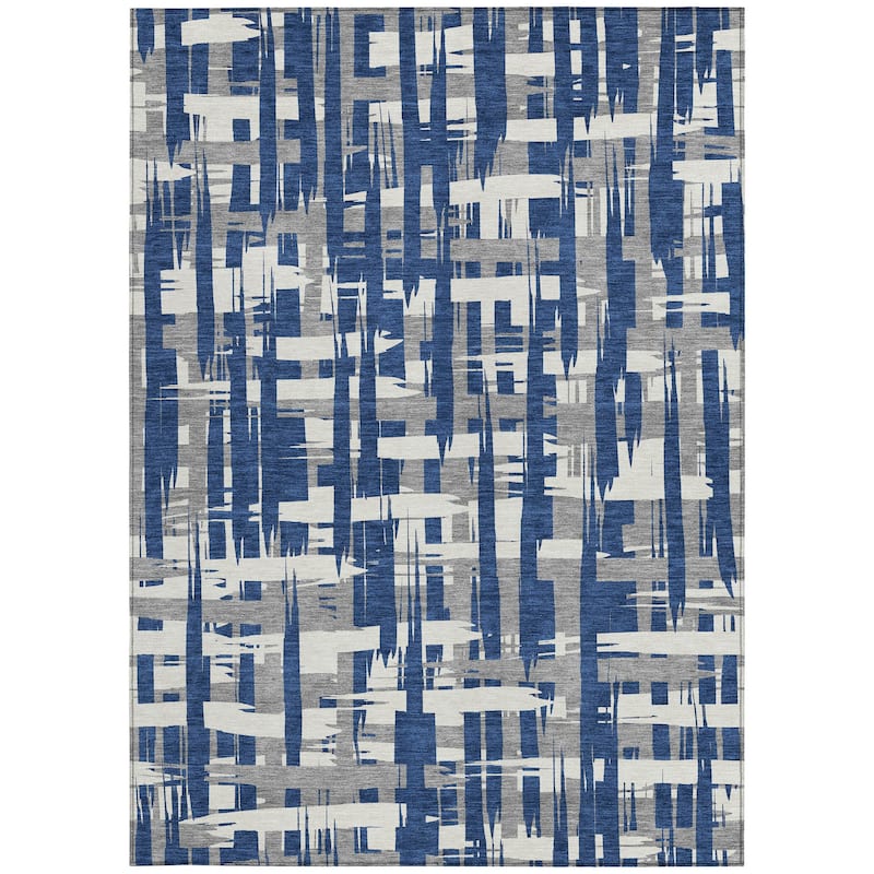 HomeRoots Striped Transitional Rectangle Outdoor Rug