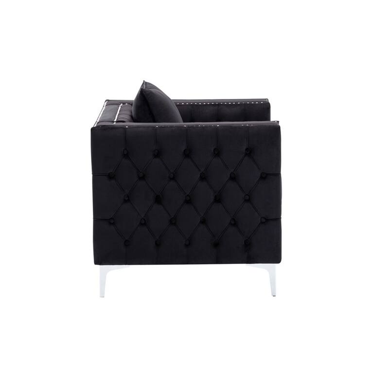 Velvet Accent Chair with Button Tufted