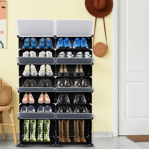 7-Tier Portable Shoe Rack Organizer,Storage Cabinet Stand Expandable