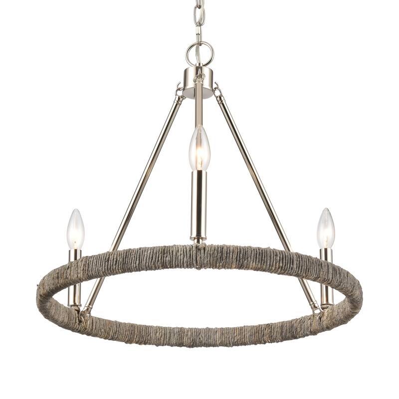Elk Home Abaca Polished Nickel Finish 3 Light Chandelier
