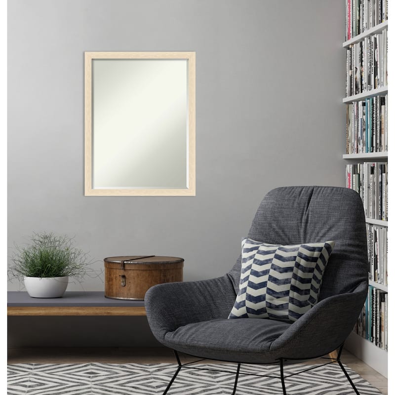 Woodgrain Stripe Half-Inch-Bevel Wood Framed Wall Mirror - Glass Size 18x24