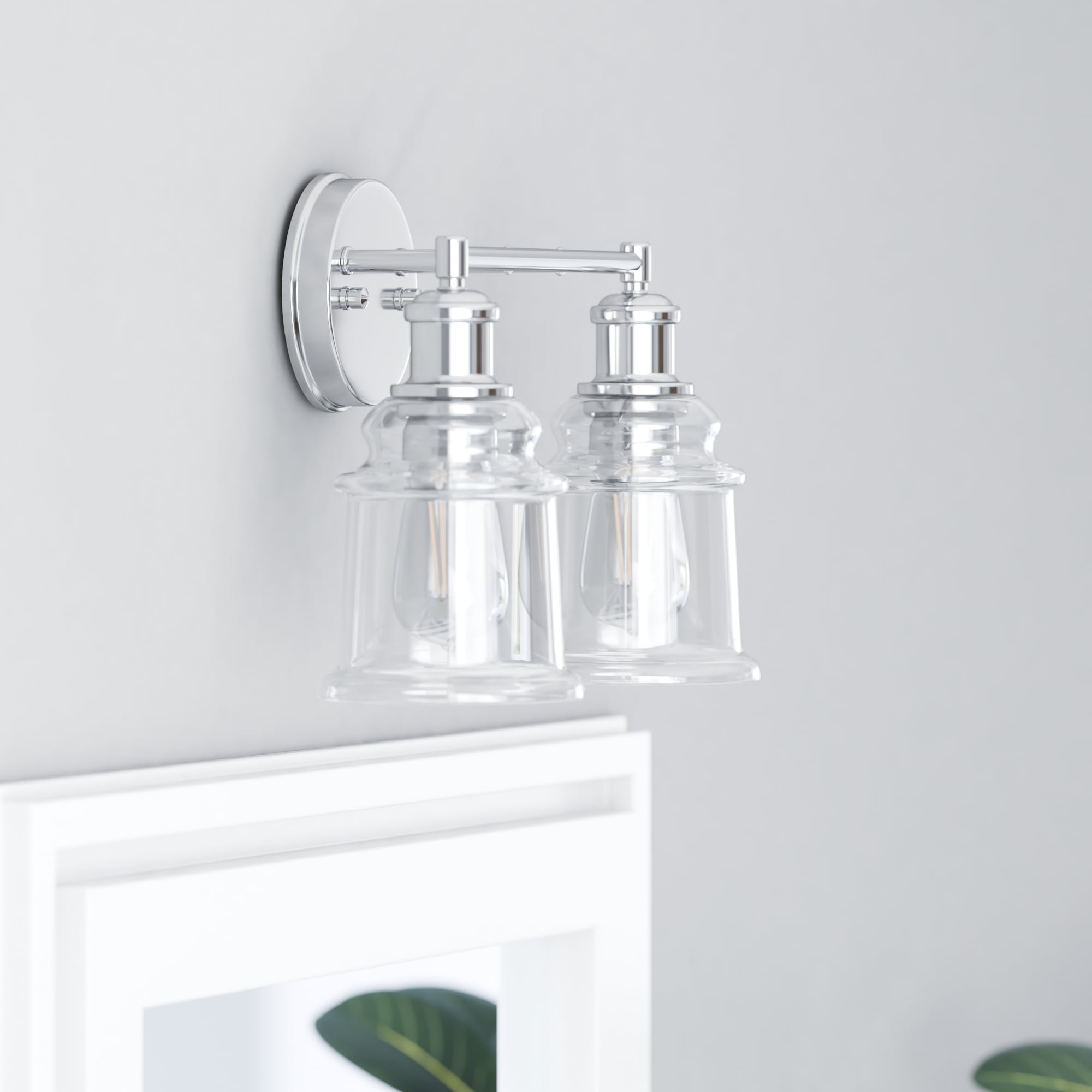 Prominence Home Eaton Ridge Industrial Farmhouse Bathroom Vanity Light, Brushed Nickel - Brushed Nickel