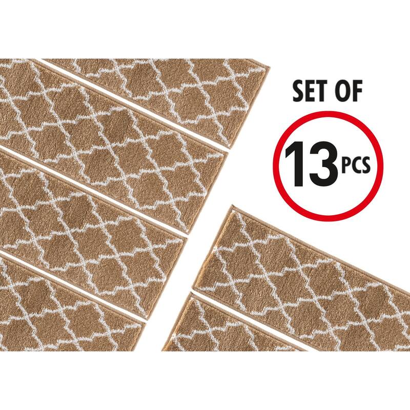 SUSSEXHOME Geometric Stair Treads with Easy to Install Double Adhesive Tape 9" x 28"