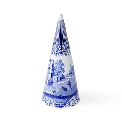 Spode Blue Italian Cone Shaped Topiary