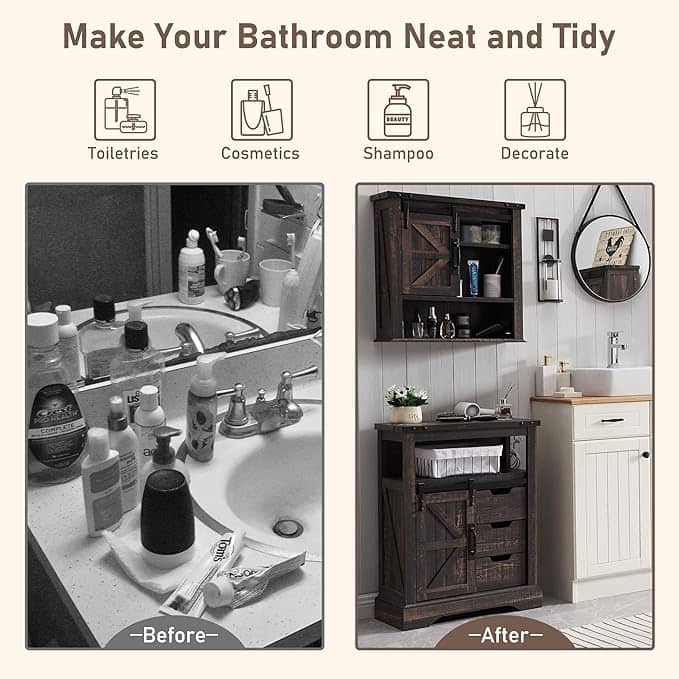 Farmhouse Bathroom Wall Cabinet, Medicine Cabinet, Storage Cabinet