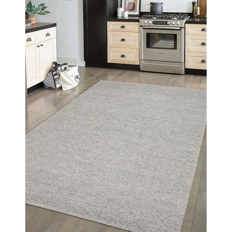 ECARPETGALLERY Braid weave Sienna Grey Wool Rug - 5'1 x 7'10