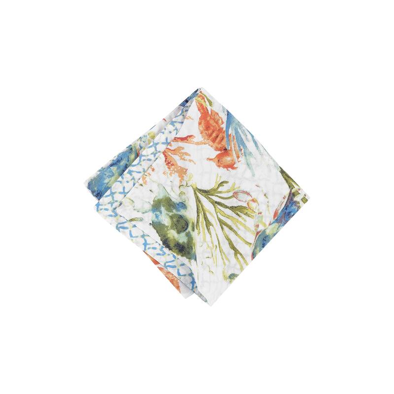 Marino Reversible Colorful Coastal Napkin Set of 6 - Set of 6