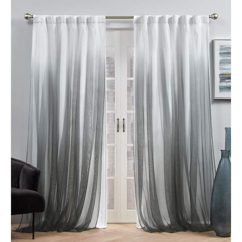 ATI Home Crescendo Lined Blackout Hidden Tab Curtain Panel Pair - 54x96 - Black
