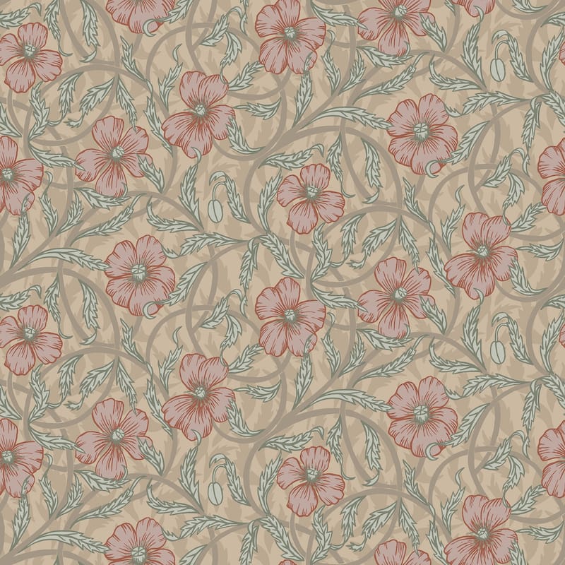 A-Street Prints Imogen Light Brown Floral Wallpaper