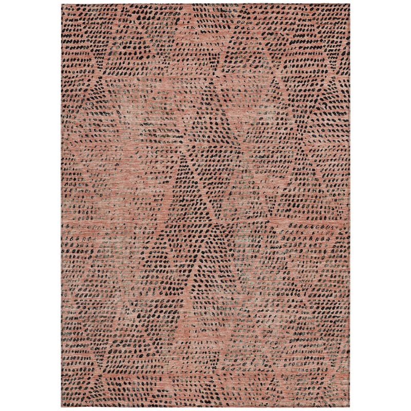 HomeRoots Geometric Transitional Rectangle Outdoor Rug