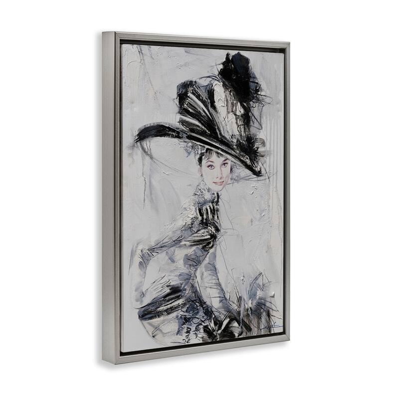Stupell Abstract Sophisticated Audrey Framed Floater Canvas Wall Art Design By Lucille Lee