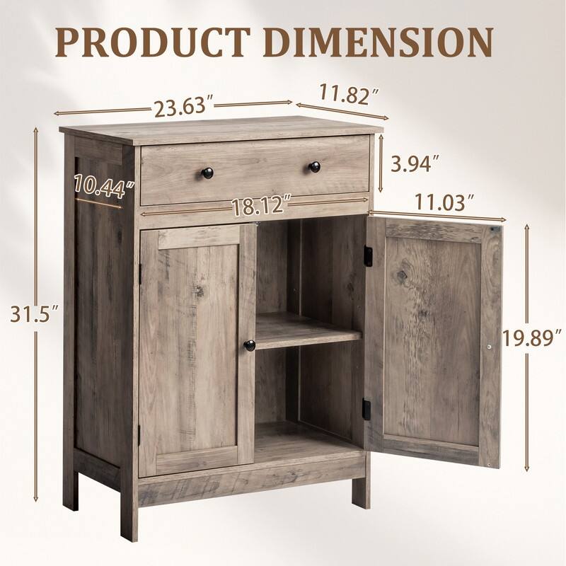 Bathroom Storage Cabinet with 2 Doors and 1 Drawer