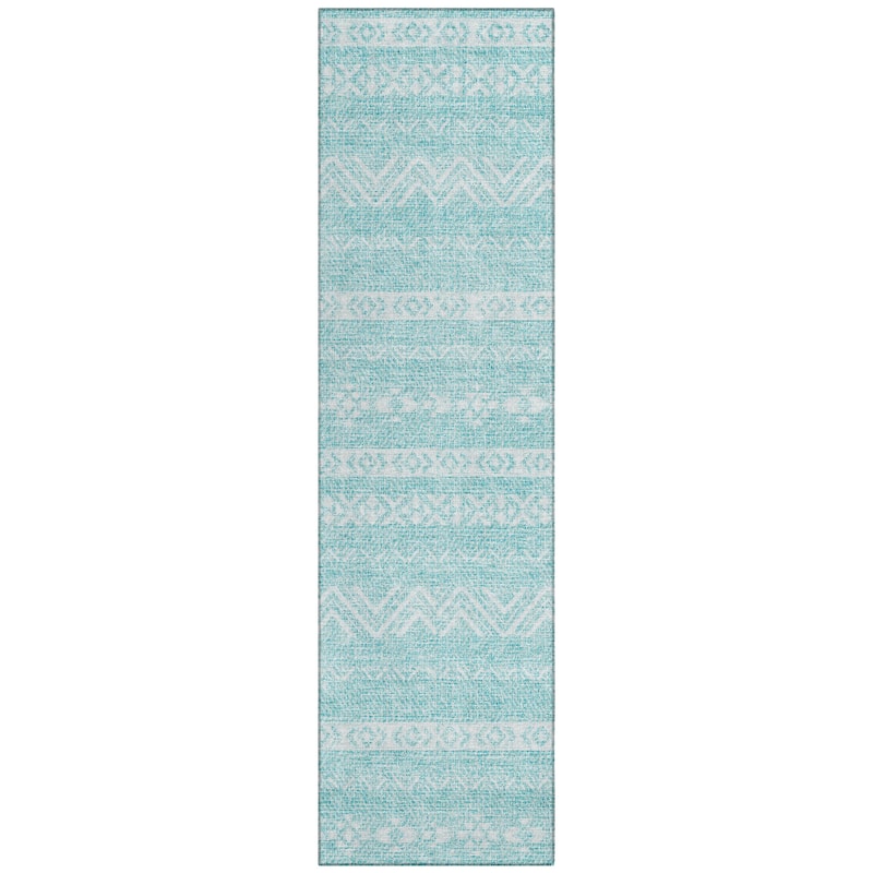 Machine Washable Indoor/ Outdoor Chantille Stripes Boho Rug