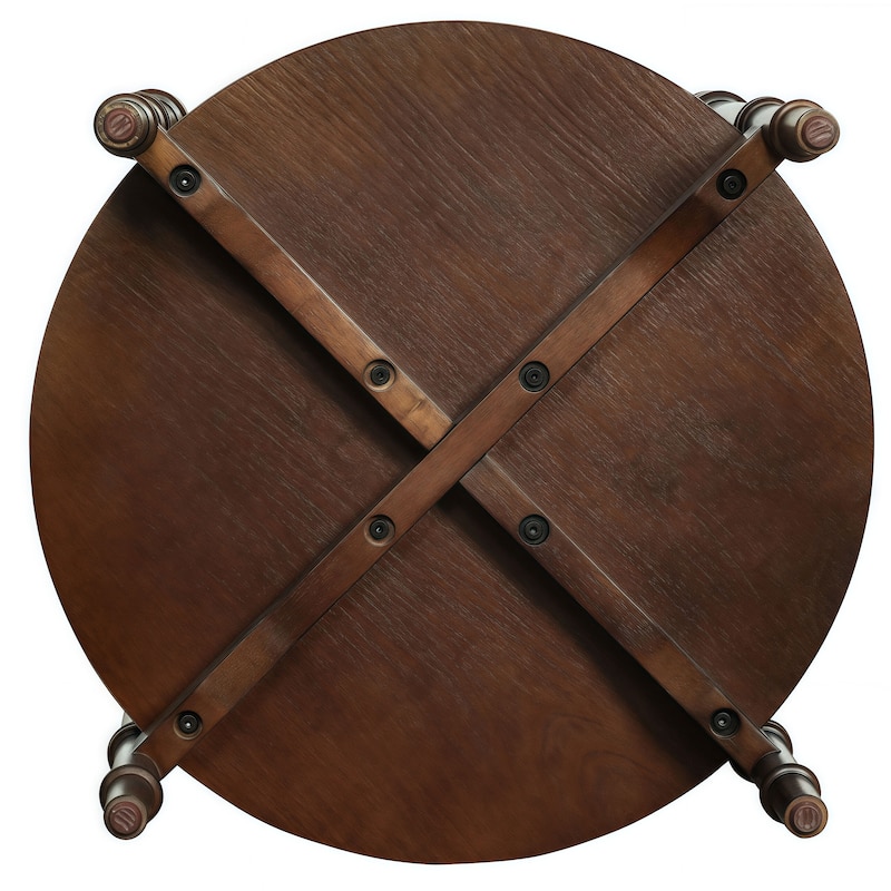 Round Glass Top Side Table with Wooden Shelf - Elegant Accent Table for Living Room or Bedroom