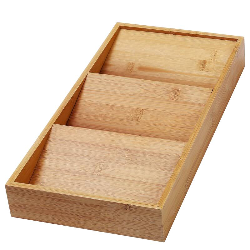 YBM HOME & KITCHEN In-Drawer Bamboo 3 Tier Spice Rack Drawer Tray - Spice Storage - Brown