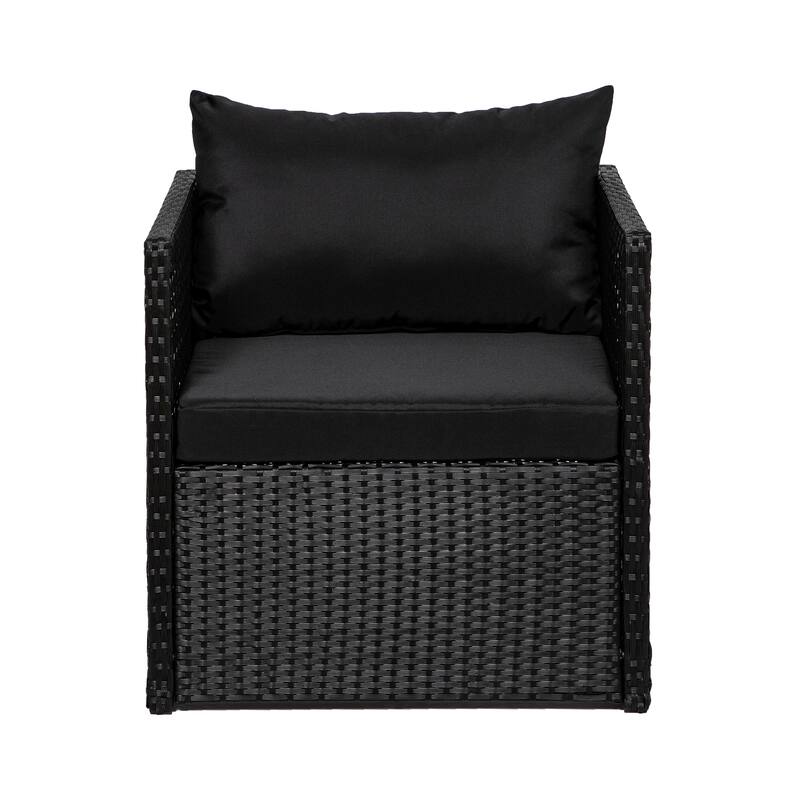 Audy Outdoor 4-Piece Cushioned Rattan Patio Furniture Chat Set