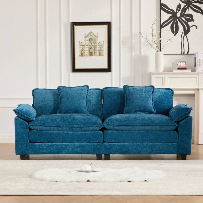 Modern Sectional Couch, for Living Room Bedroom and Apartment, Comfy Double Layer Upholstered Seat Cushion