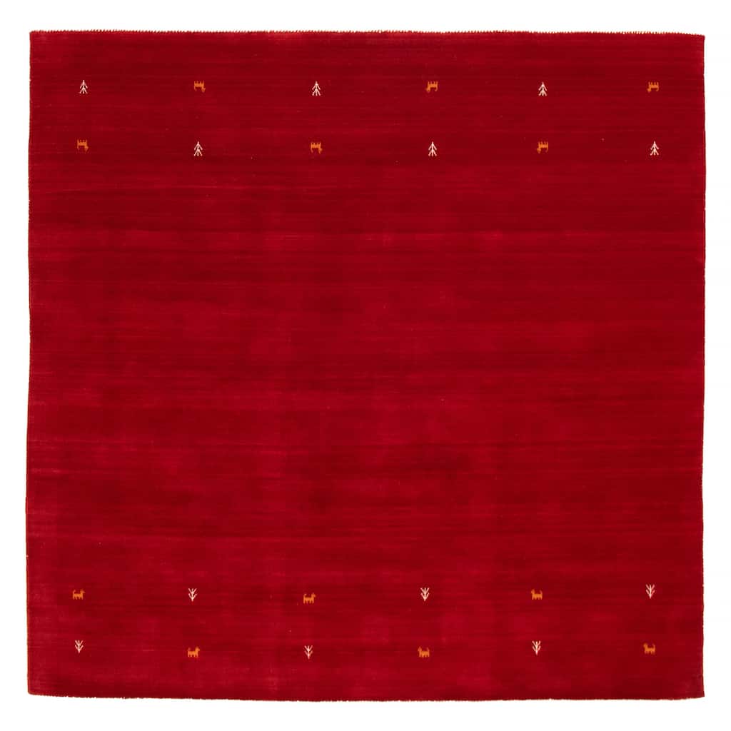 Kashkuli Gabbeh Red Rug 8'1" x 8'1" - 8'1 x 8'1