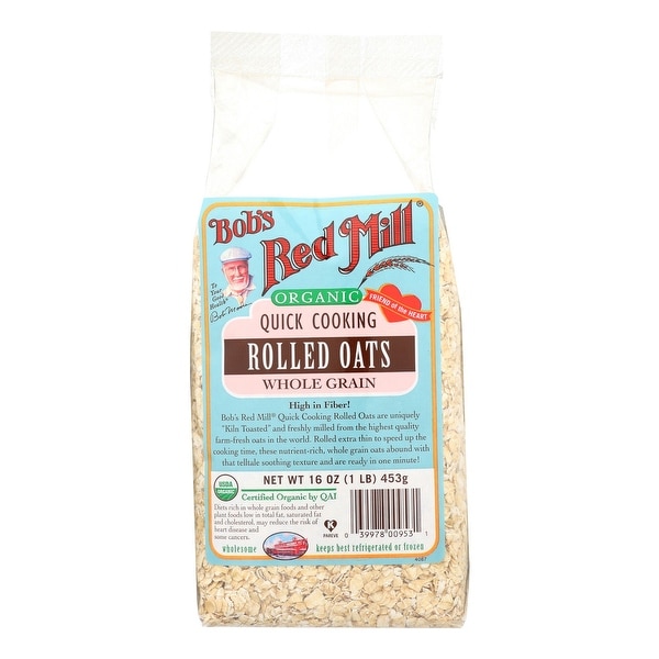 Bob's Red Mill Organic Quick Cooking Rolled Oats - 16 oz - Case of 4