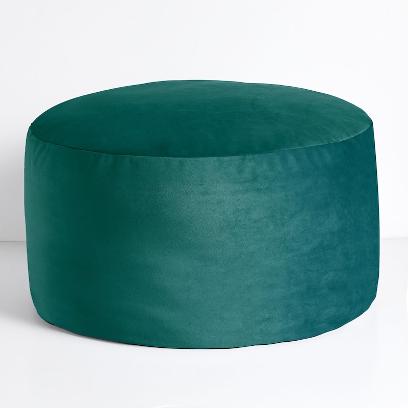 Sorra Home Solid Velvet Indoor Bean Pouf