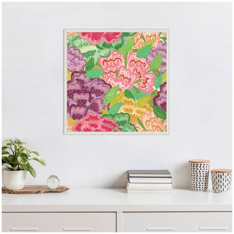 Kate and Laurel Sylvie Bright Framed Canvas by Carrie Cantwell