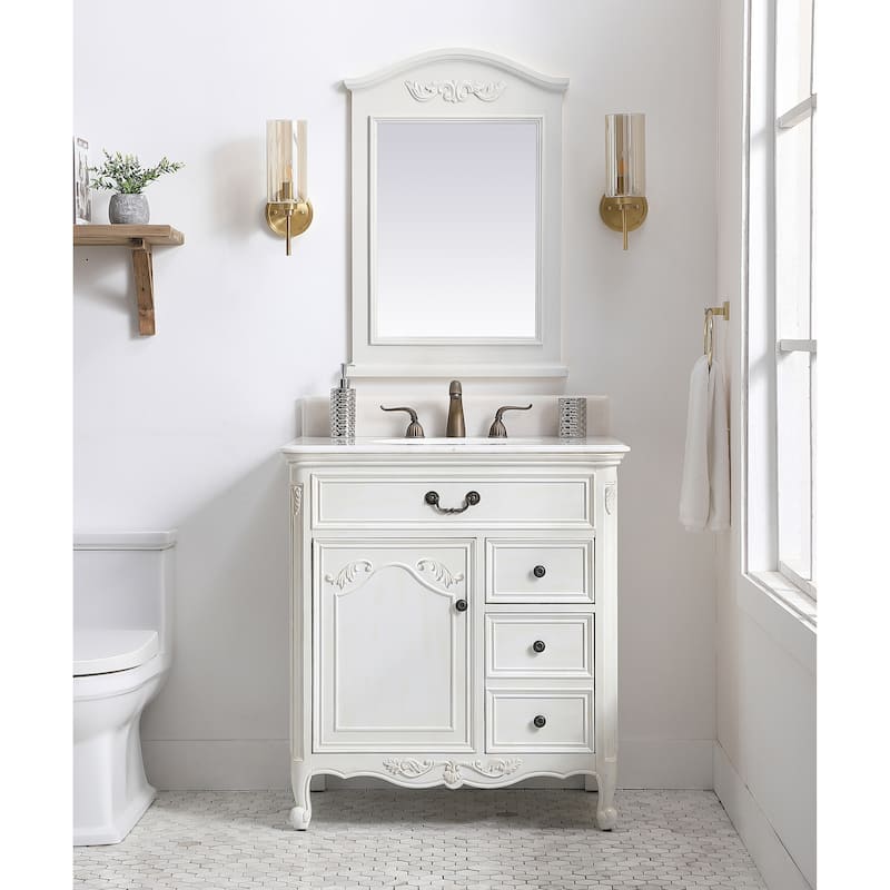 32" Bathroom Vanity - Antique White