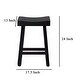 preview thumbnail 6 of 4, Bianca Counter Stool Set of 2, Saddle Seat, Farmhouses Black Solid Wood