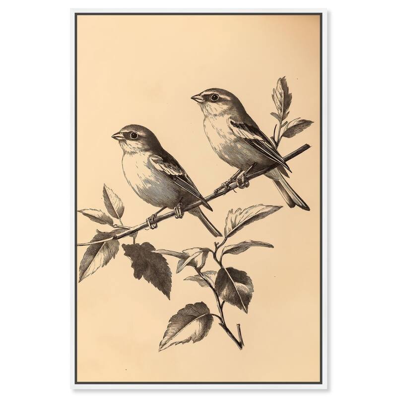 Pair of Finches I Canvas by Art Remedy - White - 30" x 45"