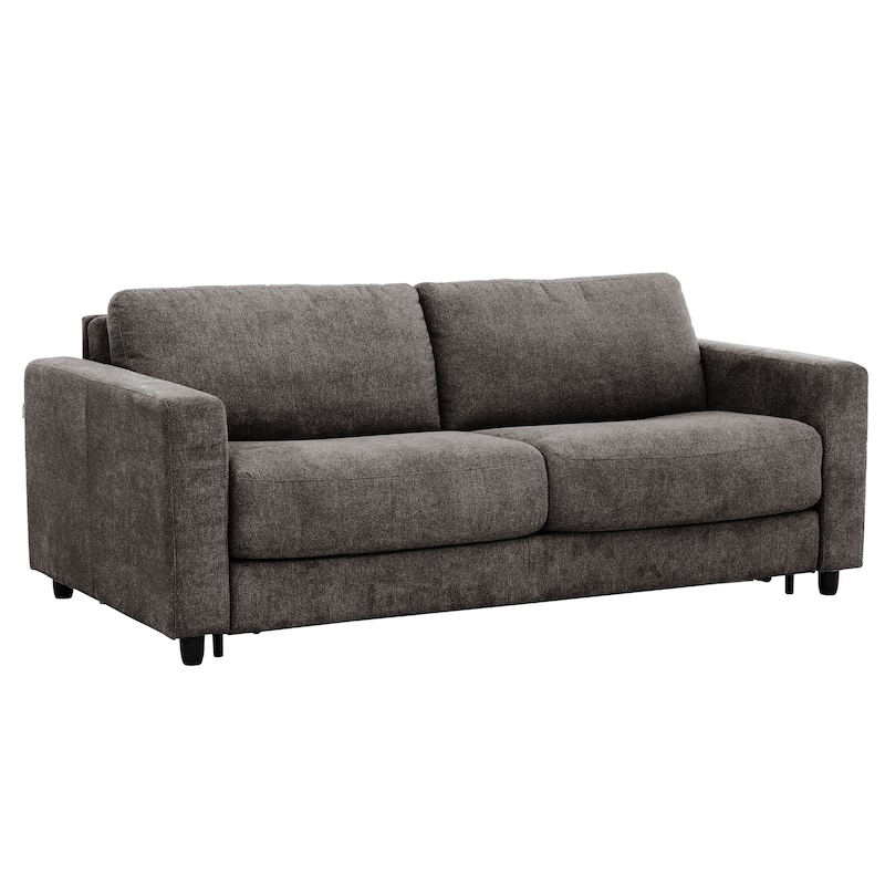 Stearns & Foster® Atillio 80 in.Queen Sofa Bed with Pocket Coil Mattress, Dark Brown