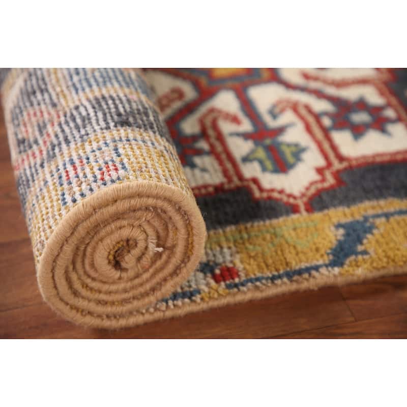 Traditional Kazak Runner Rug Hand-Knotted Wool Carpet - 2'7"x 7'9"
