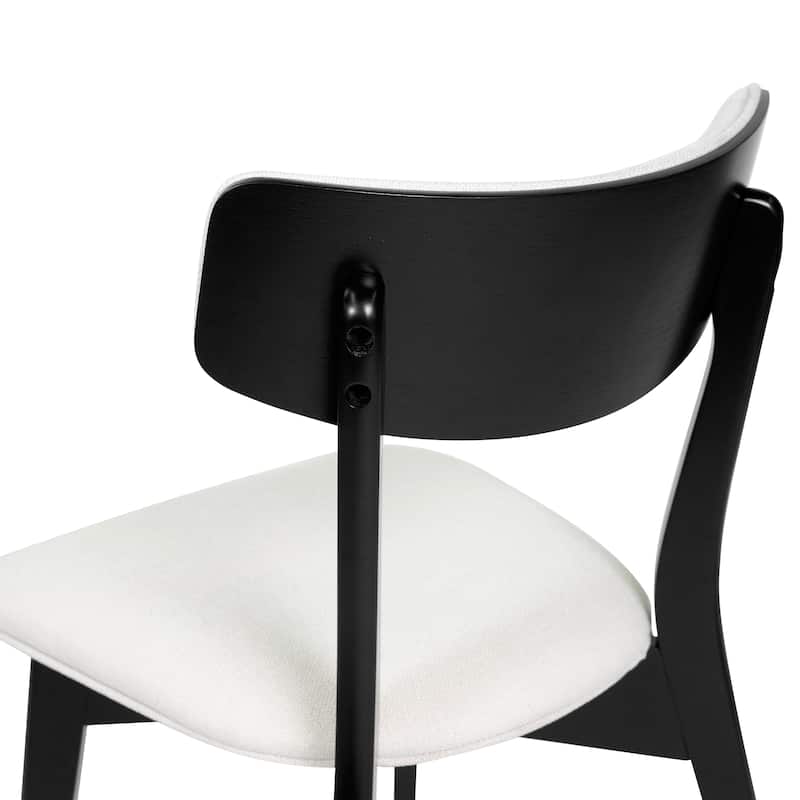 Chazz Mid-Century Modern Upholstered Rubberwood Dining Chairs (Set of 2) by Christopher Knight Home