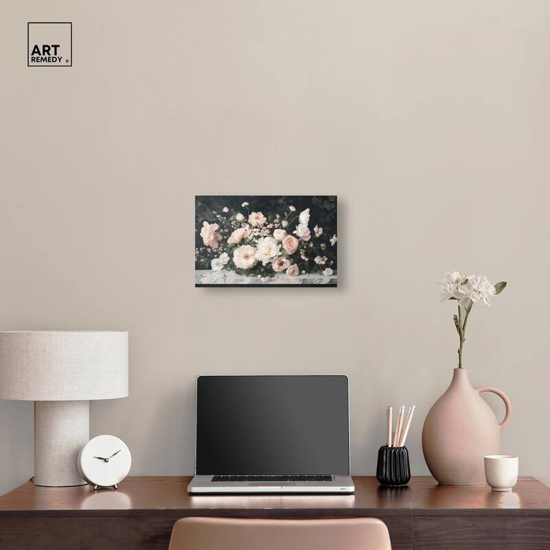 Marble and Blooms Canvas by Art Remedy, Gallery Wrapped