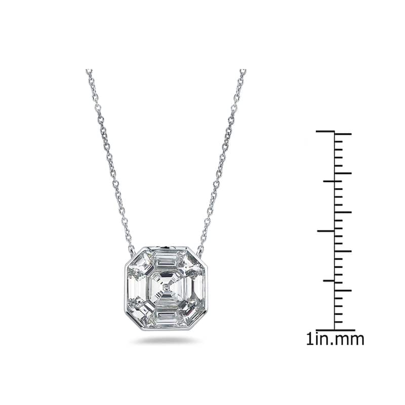 Auriya 14k Gold 3/4ctw Asscher-cut Diamond Station Necklace (G-H, VS1-VS2)