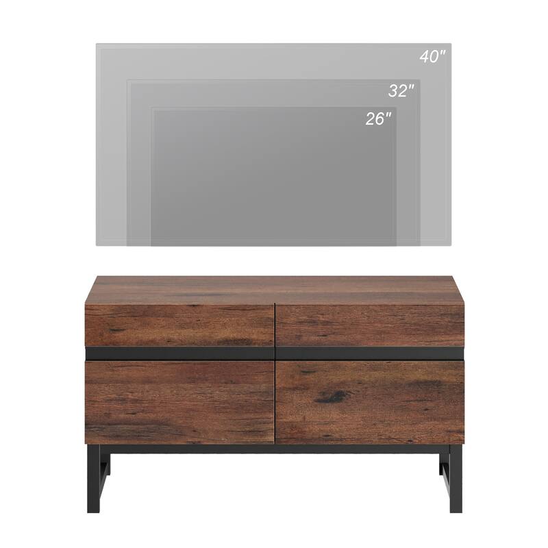 WAMPAT Modern TV Stand Entertainment Center TV Console with Storage Cabinets