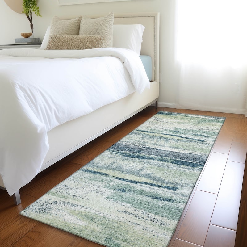 Premium Washable Super Soft Modern Casual Mayfield Rug - Mint - 2'3" x 7'6"