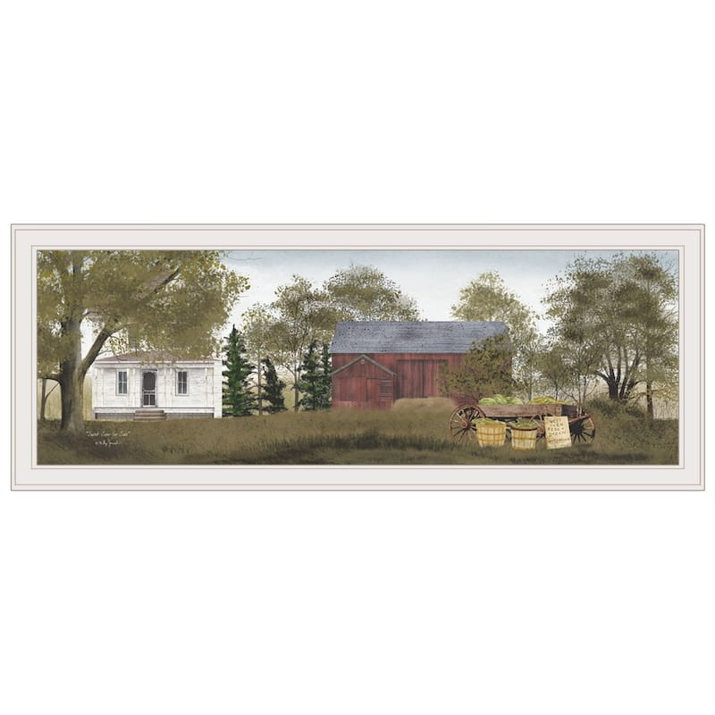 TrendyDecor4U Farmhouse "Sweet Corn For Sale" Framed Print Wall Art by Billy Jacobs - Earthtones