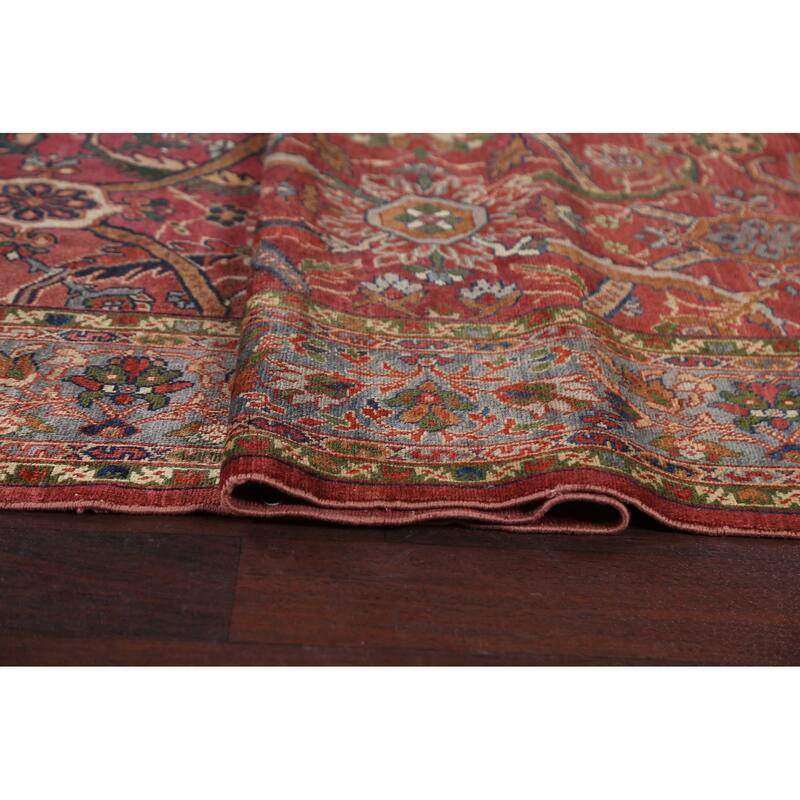 Pre-1900 Antique Sultanabad Persian Area Rug Hand-knotted Wool Carpet - 9'1" x 13'0"