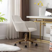 Modern Velvet Material Adjustable Height Home Office Chair with Gold ...