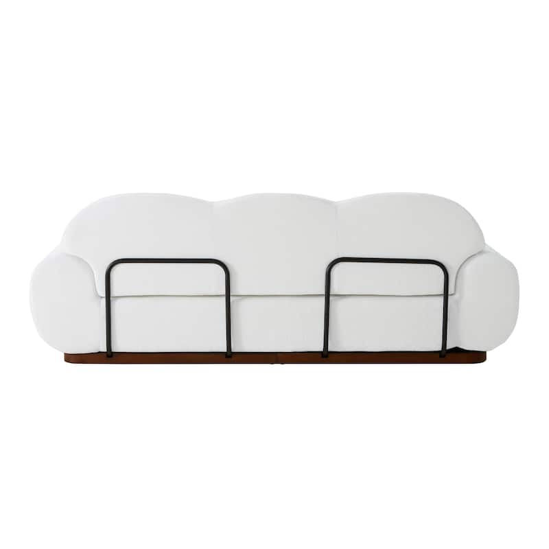 Christopher Knight Home - Cloud Modern Upholstered Chenille Curved 3-Seater Sofa with Round Arms