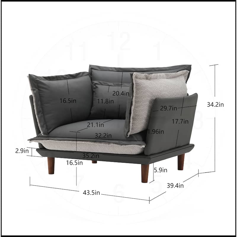 Modern Style Chenille Oversized Single Sofa