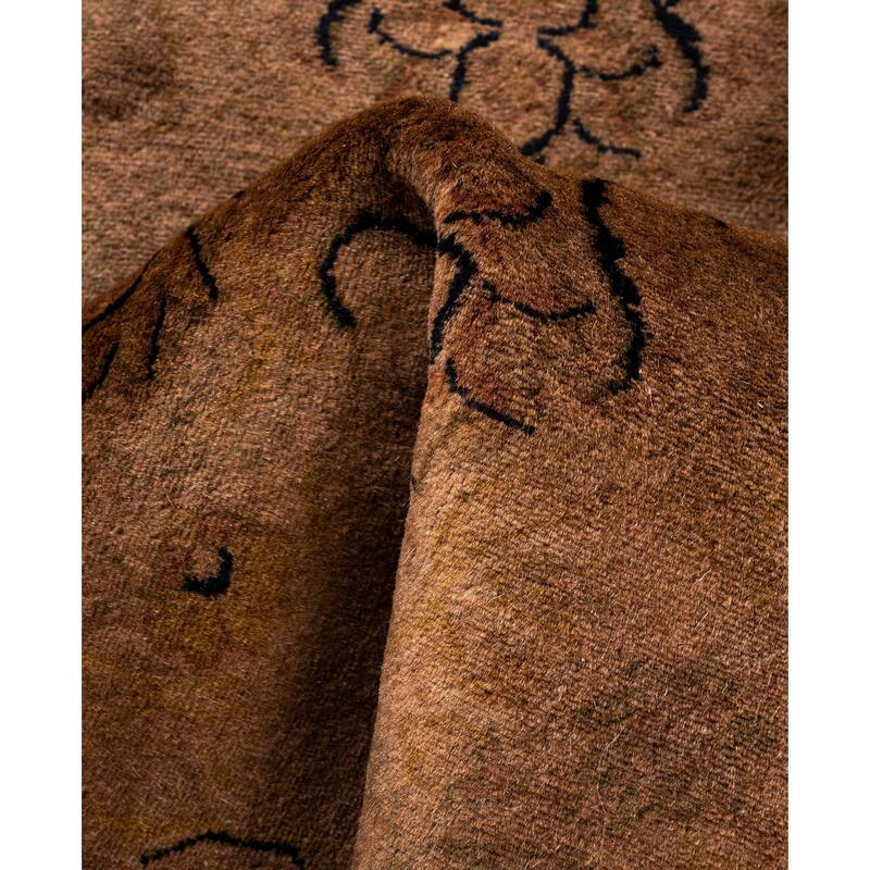 Overdyed One-of-a-Kind Hand-Knotted Area Rug - Brown - 2' 7" x 12' 7"