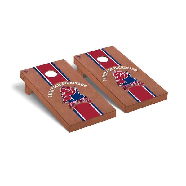 slide 2 of 5, FDU College at Florham Devils Rosewood Cornhole Board Set