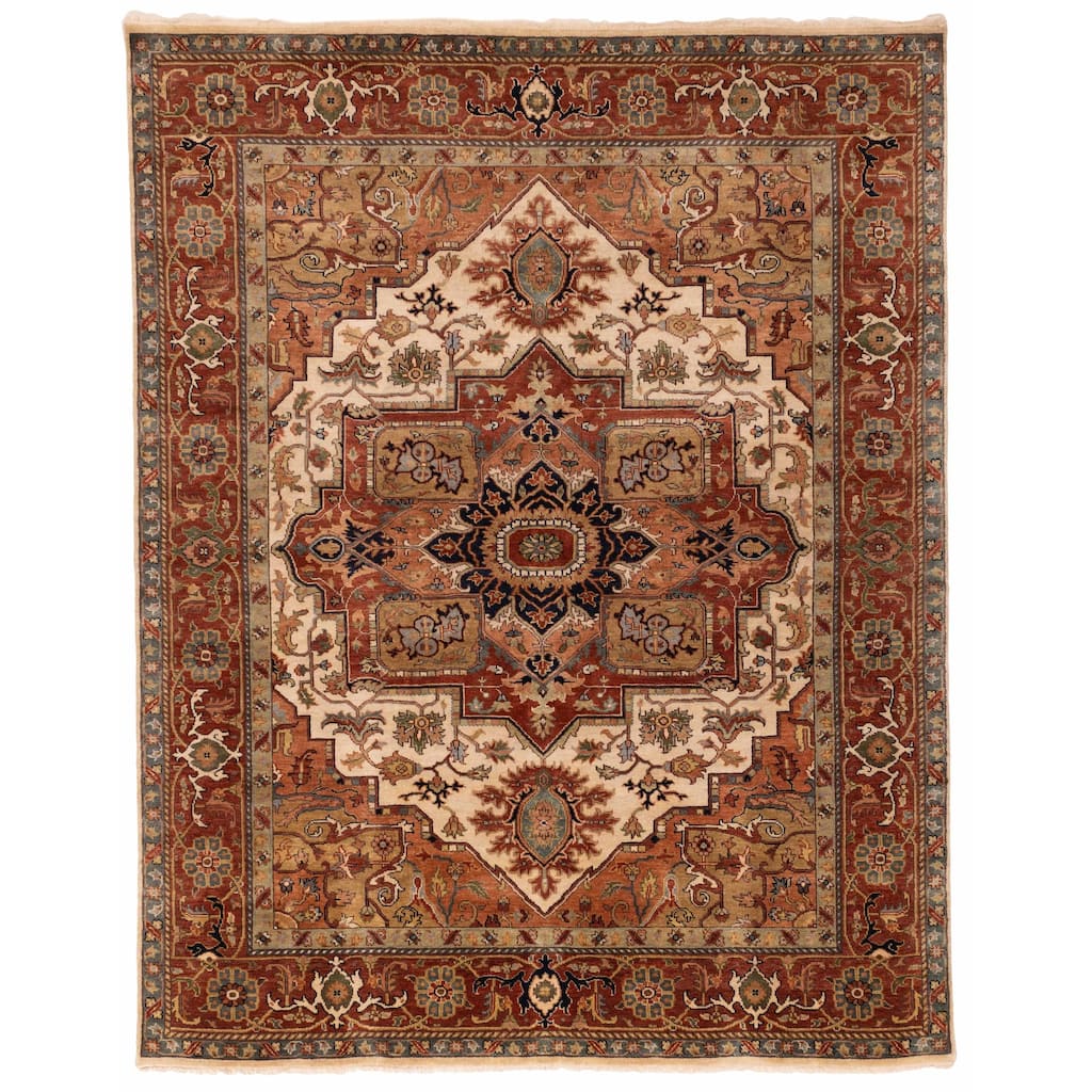 ECARPETGALLERY Hand-knotted Jules Sultane Ivory Wool Rug - 7'8 x 9'8