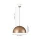 preview thumbnail 18 of 19, 1-Light Modern Industrial Distressed Gold Leaf Bowl Dome Oversized Pendant Light for Kitchen Island